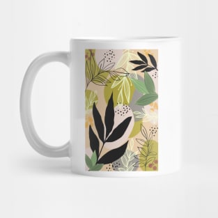 Peach Modern Abstract leaves Mug